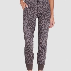 Level 99 gray leopard jogger pants 29 8 neutral high rise ankle cropped charcoal